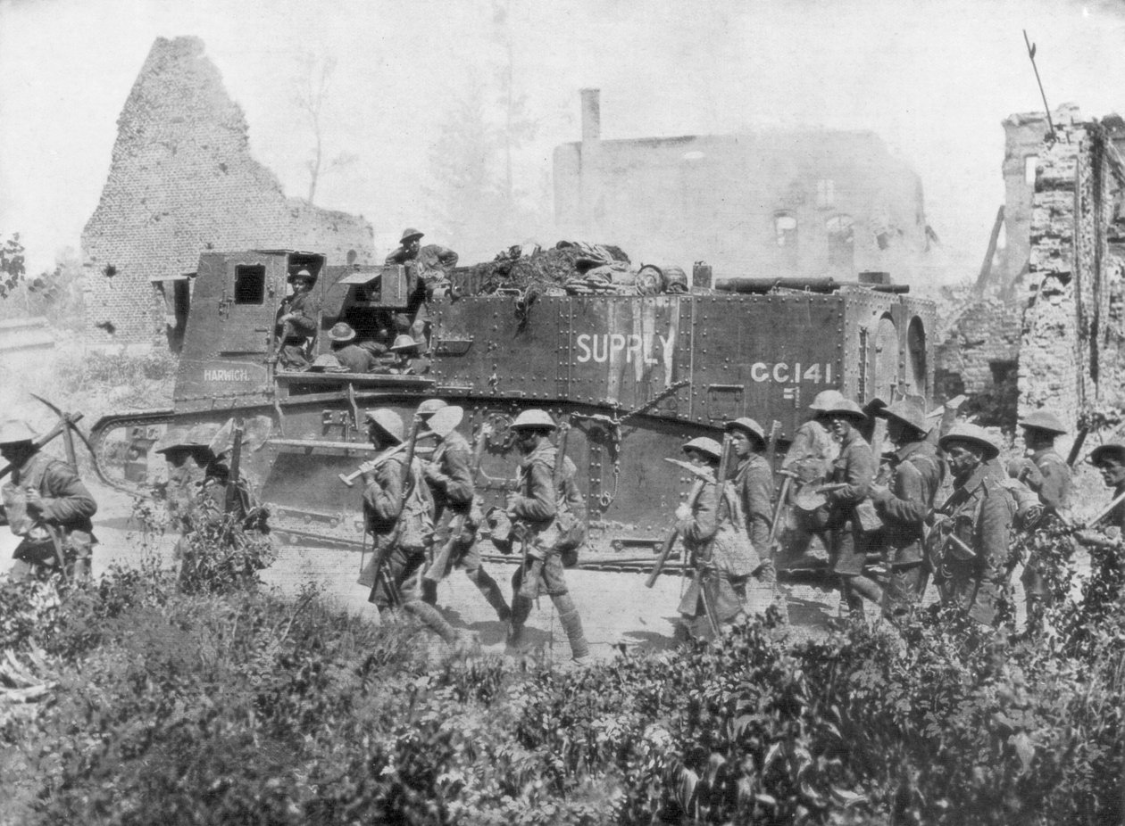 Liittoutuneiden joukot marssivat vapautetun kaupungin läpi 27. lokakuuta 1918 tekijältä Unbekannt