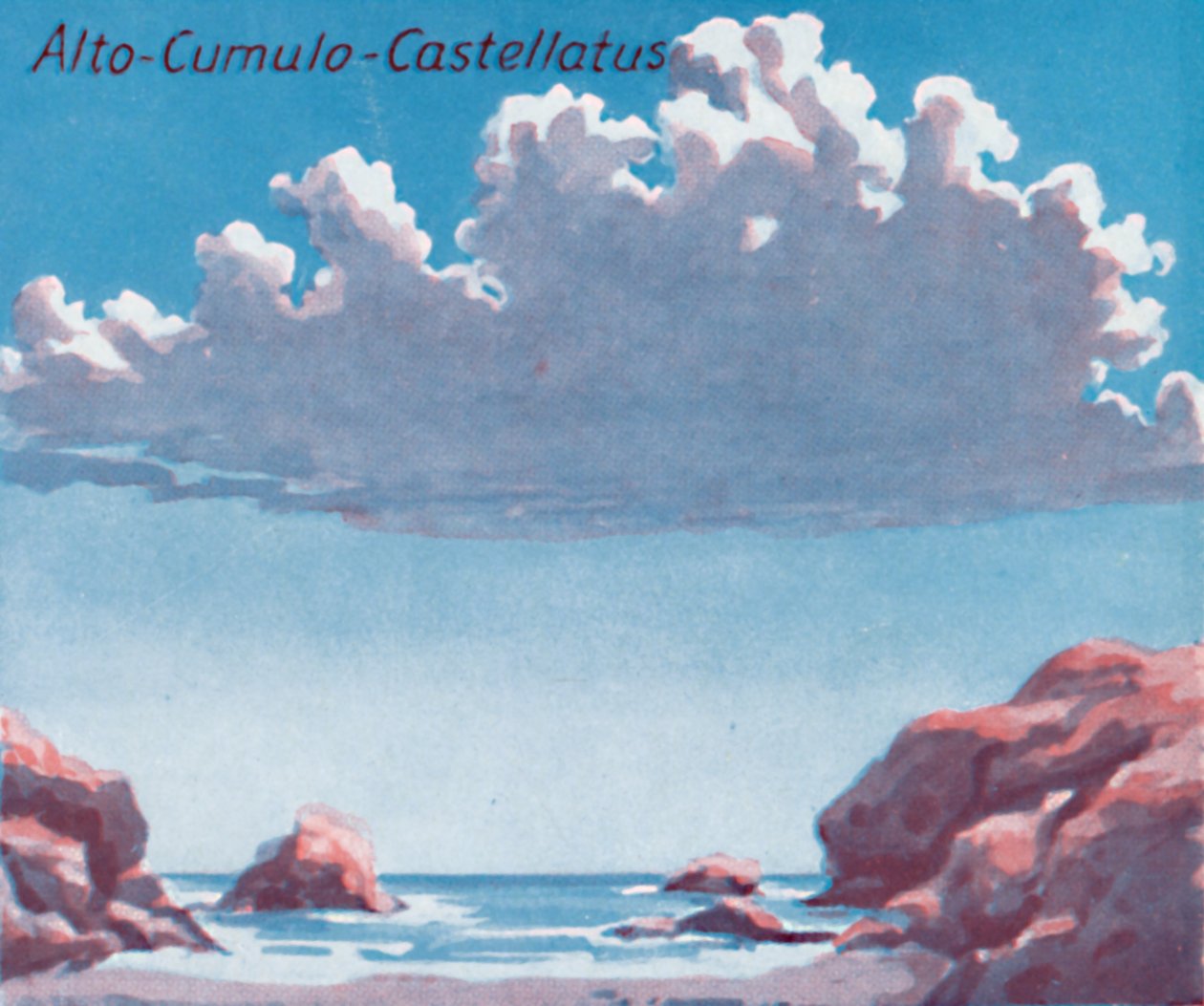 Alto-Cumulo-Castellatus - Kymmeniä tärkeimmistä pilvimuodoista taivaalla, 1935 tekijältä Unbekannt