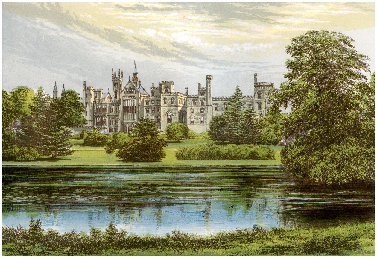 Alton Towers, Staffordshire, Earl of Shrewsburyn koti, vuodelta 1880 tekijältä Unbekannt