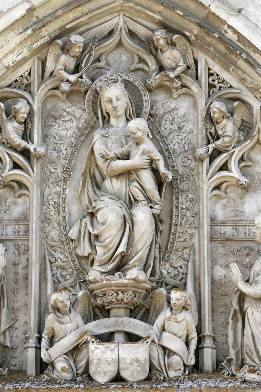Amboise Castle Chapel Tympanum : Neitsyt ja lapsi, Amboise, Ranska tekijältä Unbekannt