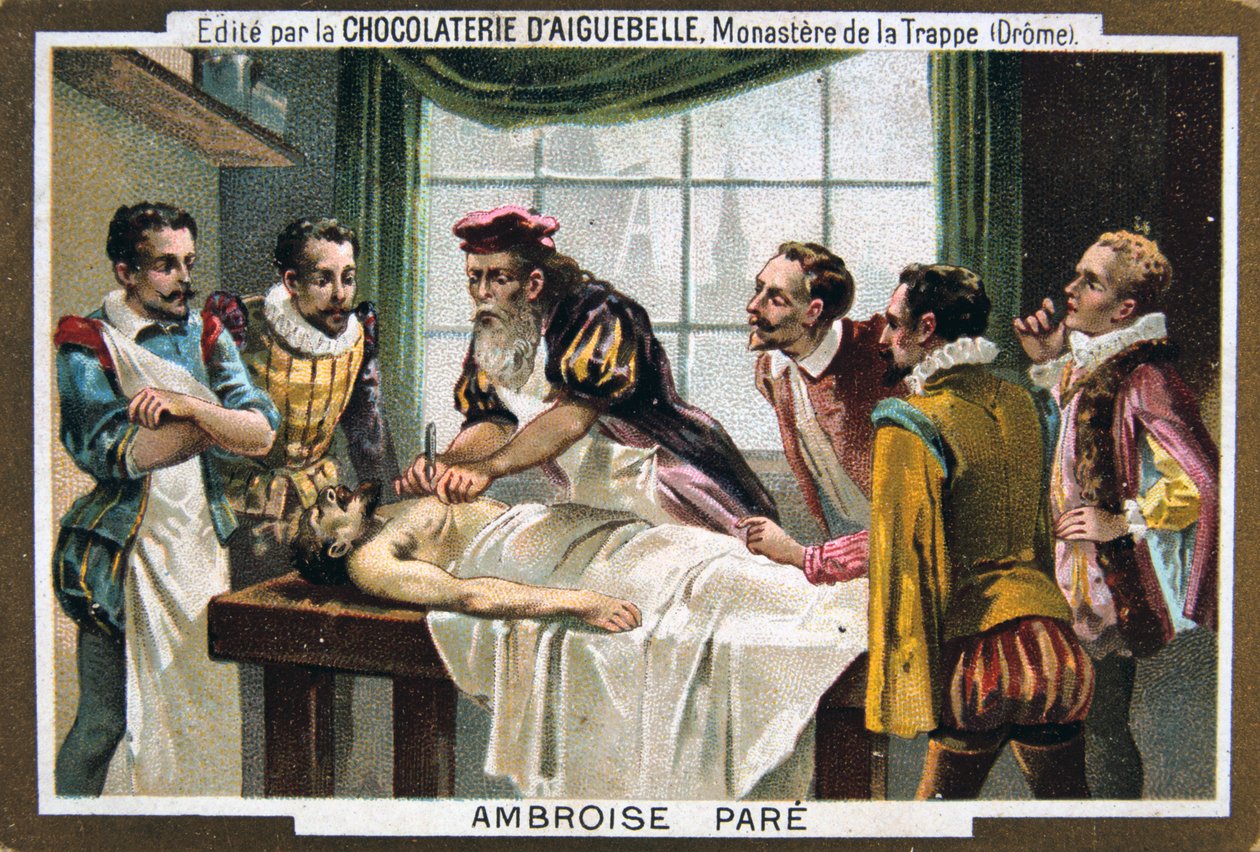 Ambroise Pare, 1500-luvun ranskalainen sotilaskirurgi, 1800-luku tekijältä Unbekannt