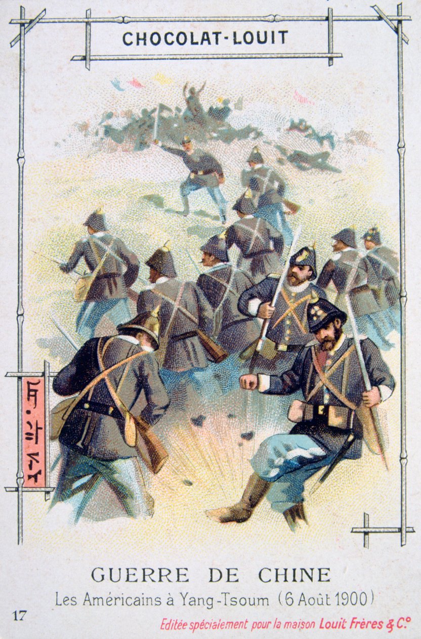 Amerikkalainen armeija Yang-Tsoumissa, Kiinassa, nyrkkeilijöiden kapina, 6. elokuuta 1900 tekijältä Unbekannt