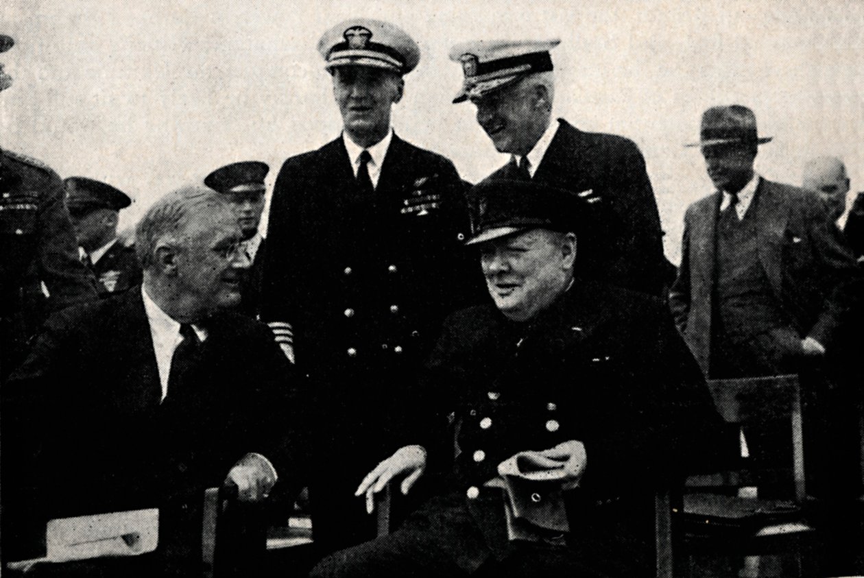 Yhdysvaltain presidentti ja Britannian pääministeri, 14. elokuuta 1941, 1945. tekijältä Unbekannt