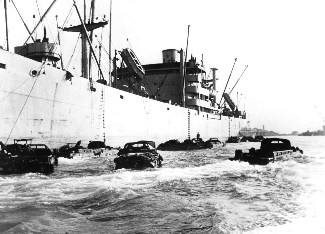Amerikkalaiset amfibioajoneuvot, Le Havre, Ranska, 1944 tekijältä Unbekannt