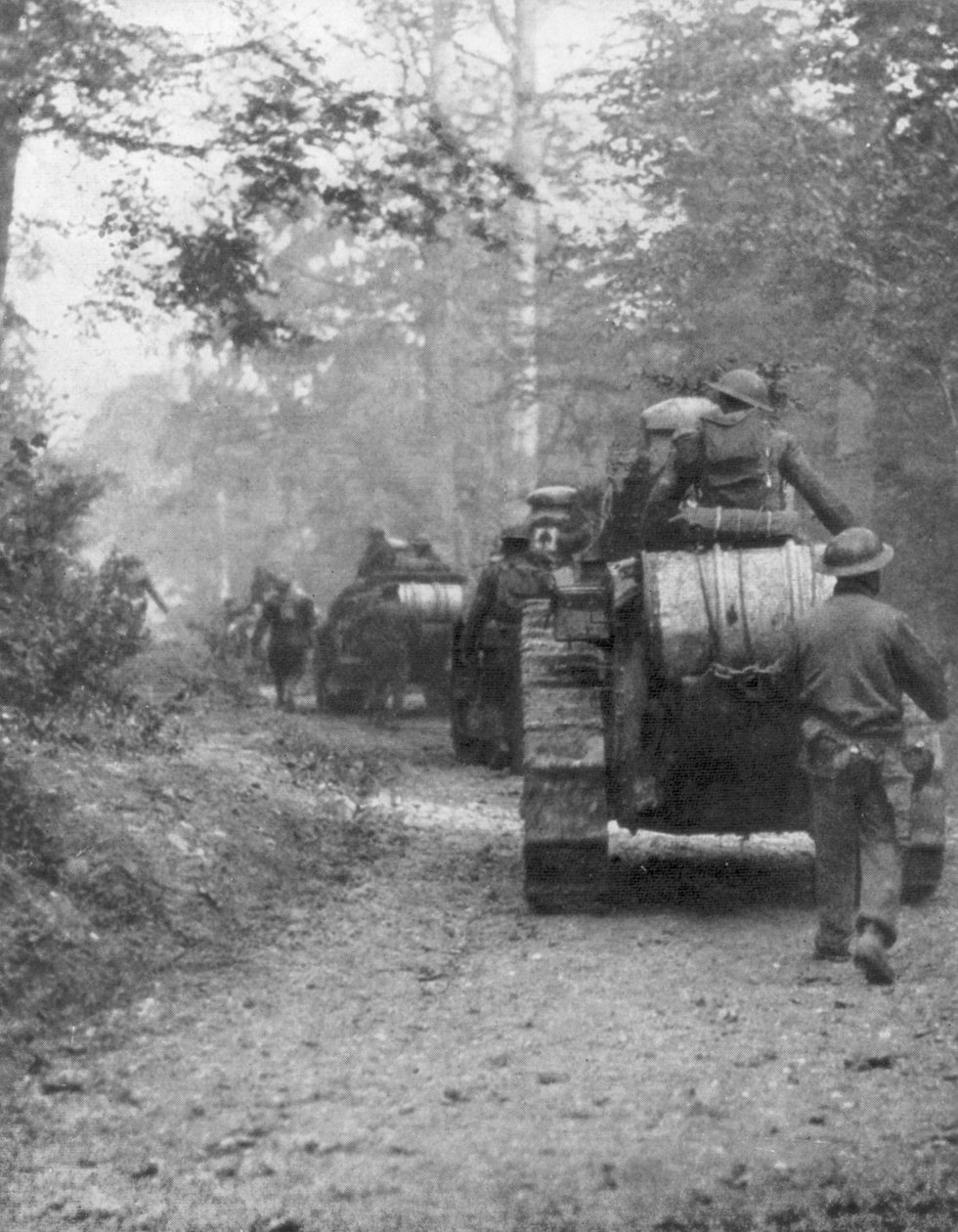 Amerikkalaiset valmistautuvat hyökkäykseen Argonnen metsään, Verdunissa, Ranskassa, syyskuussa 1918 tekijältä Unbekannt