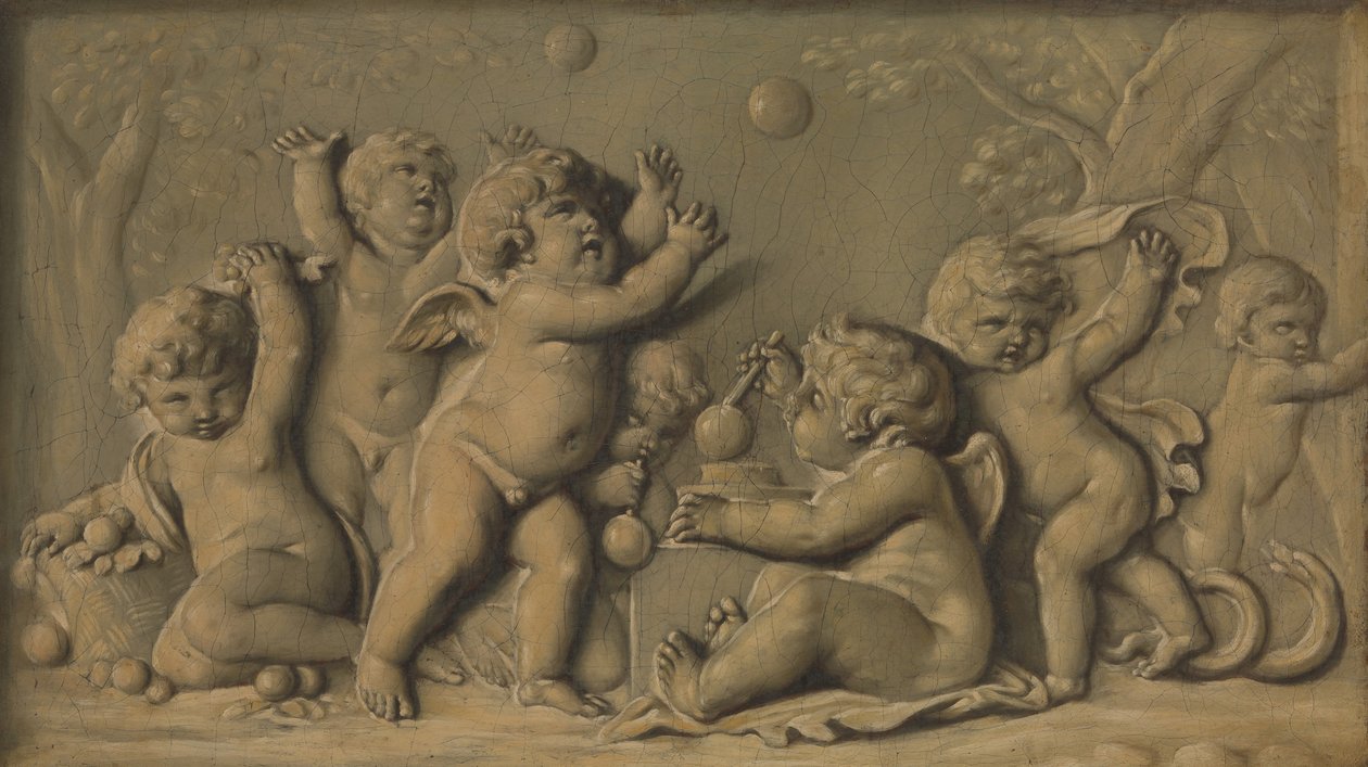 Amorini pelaa yhtenä parista, 1770-90. tekijältä Unbekannt
