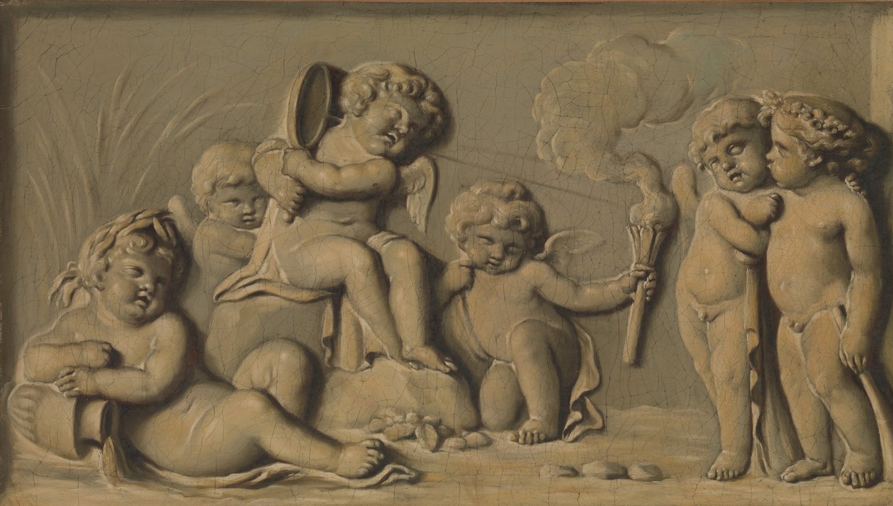 Amorini pelaa yhtenä parista, 1770-90. tekijältä Unbekannt