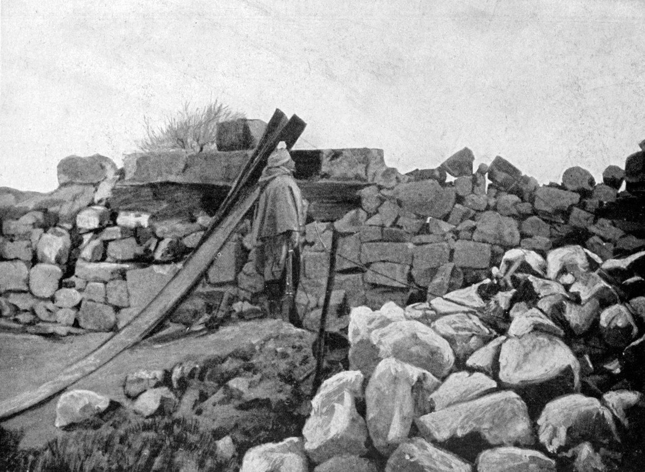 Algerialainen sotilas vartiotyössä, Artois, Ranska, 1915 tekijältä Unbekannt