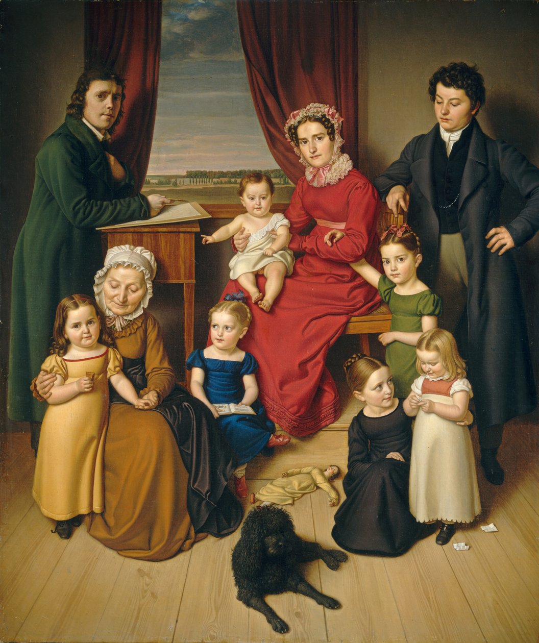 Taiteilija ja hänen perheensä, n. 1830. tekijältä Unbekannt