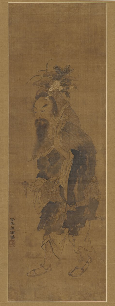 Kuolematon keräämässä yrttejä ja sieniä, Ming-dynastia, 1600-luku. tekijältä Unbekannt