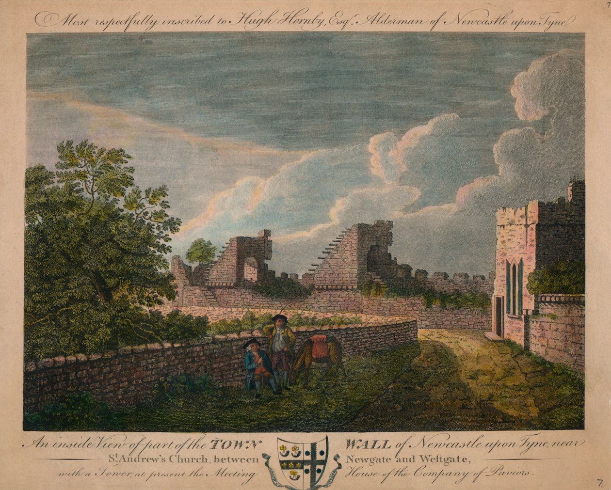 Sisäkuva Newcastle upon Tynen kaupunginmuurista, 1760-90. tekijältä Unbekannt