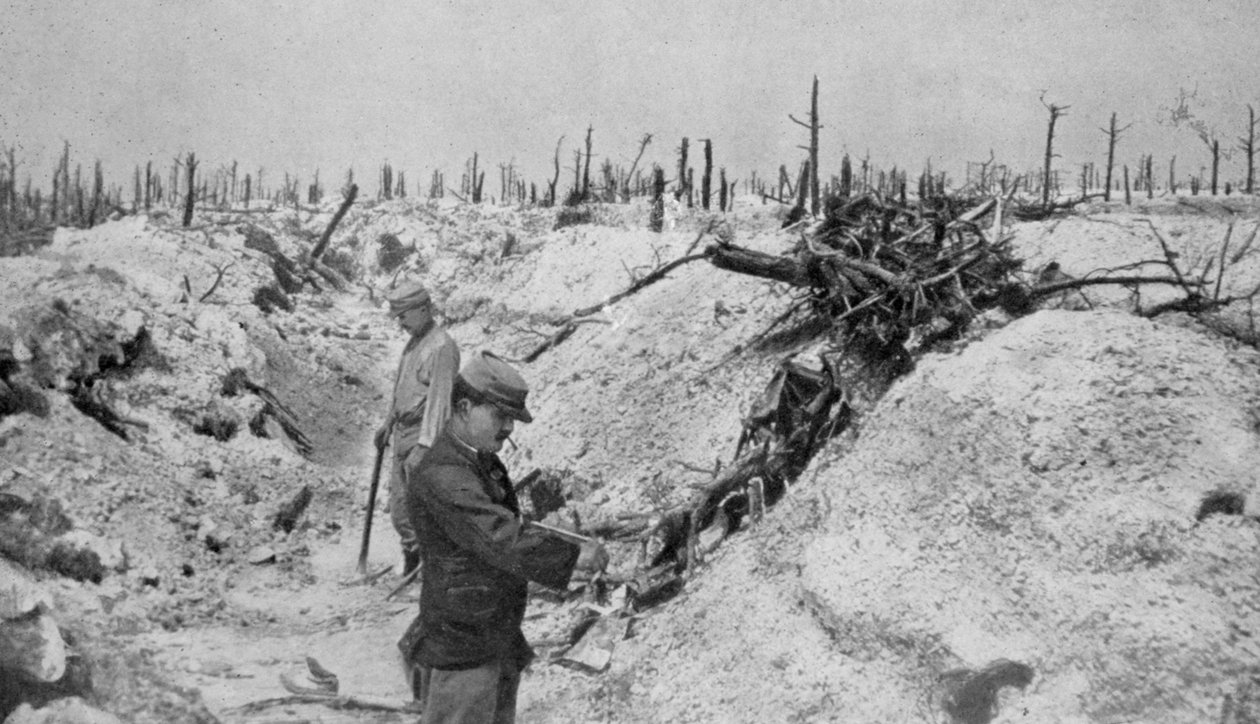 Hylätty saksalainen kaivaus Mesnilin ympärillä, Champagne, Ranska, ensimmäinen maailmansota, 1915 tekijältä Unbekannt
