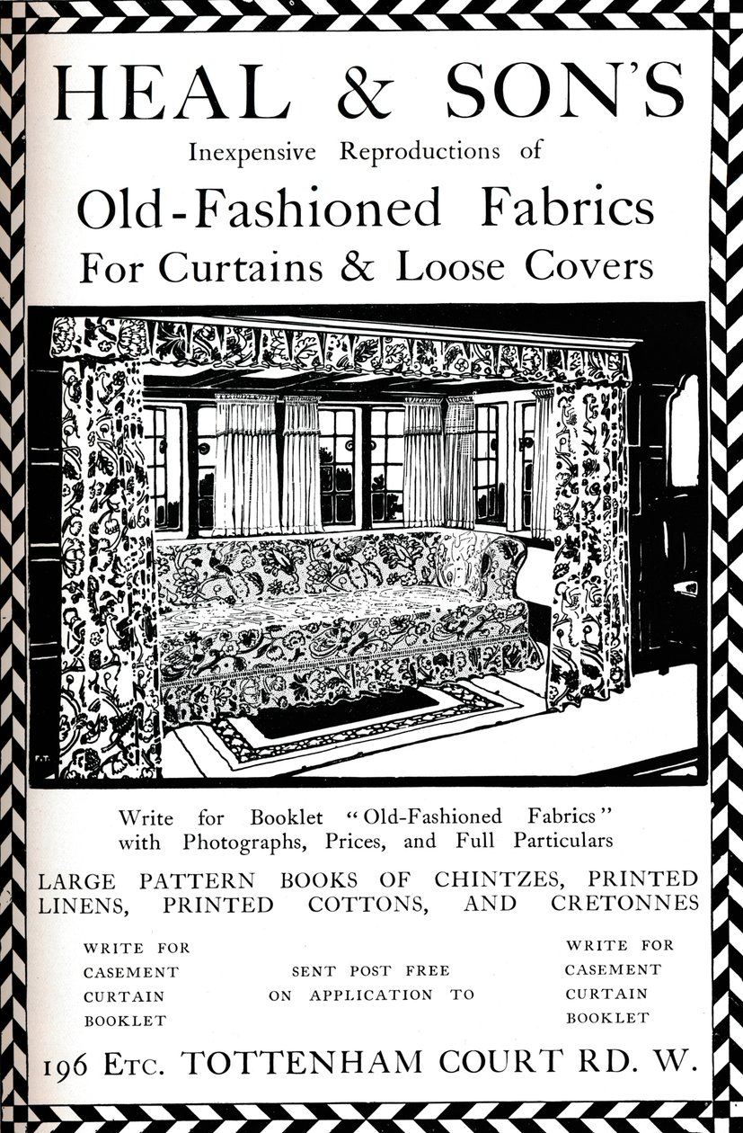 Mainos Heal & Sons of Tottenham Court Roadista, Lontoosta, 1908 tekijältä Unbekannt