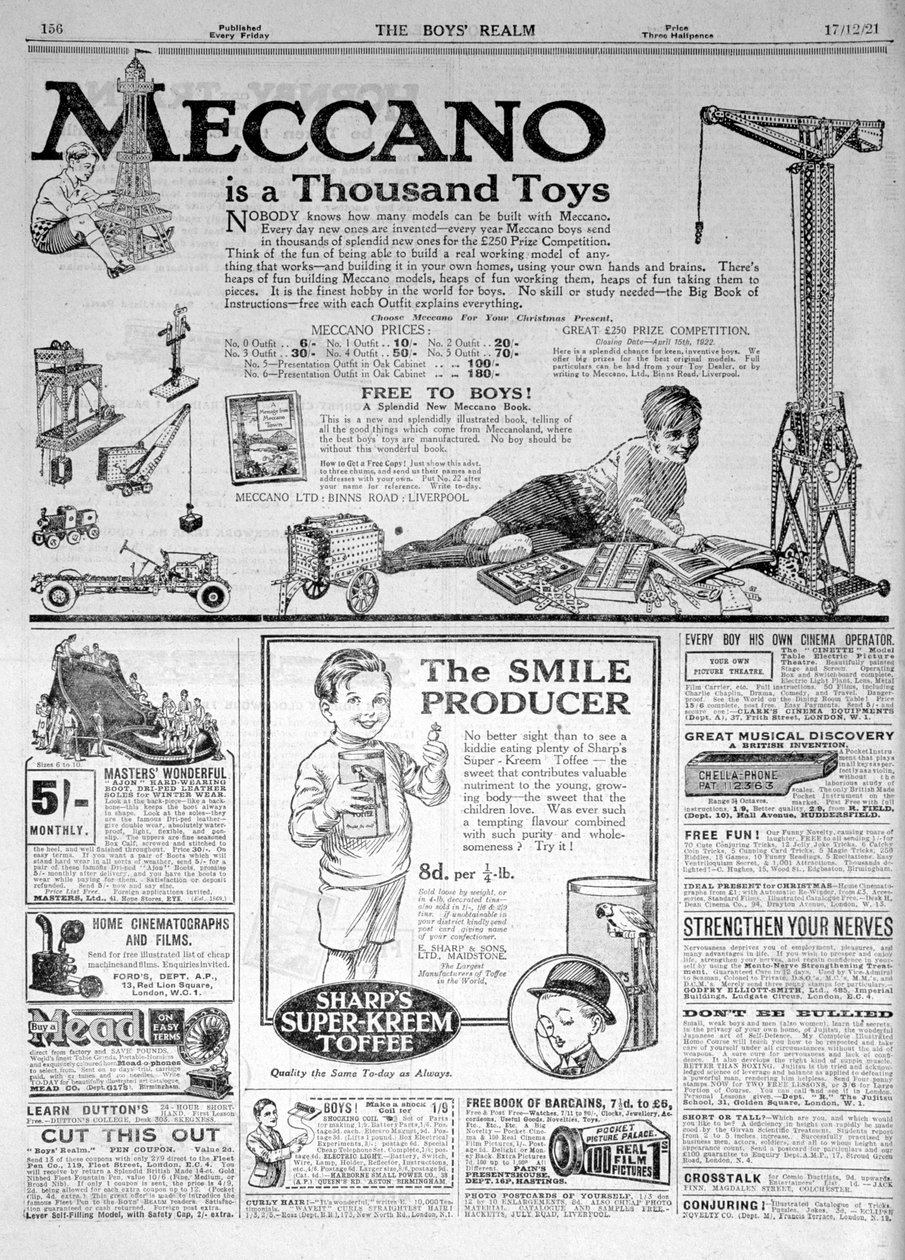 Mainossivu The Boys Realmissa, jouluna 1921 tekijältä Unbekannt