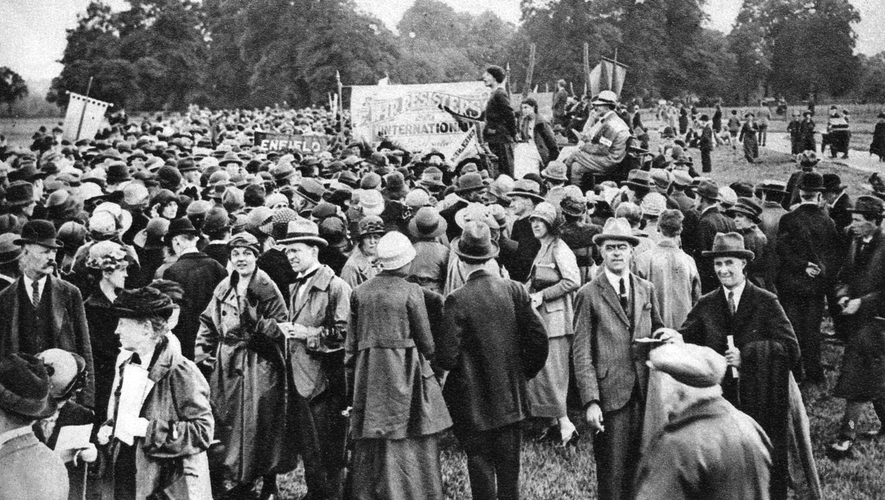 Sodanvastainen kokous, Hyde Park, Lontoo, 1926-1927 tekijältä Unbekannt