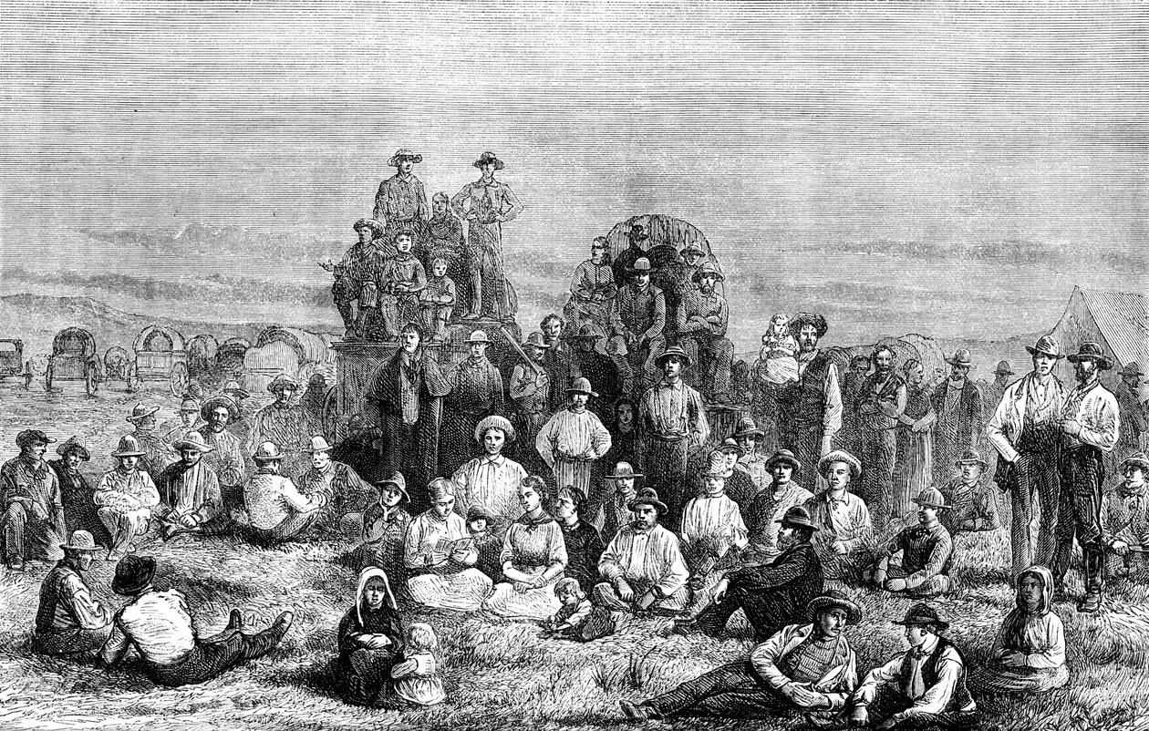 Mormonikäännynnäisten leiri autiomaassa, c1846 c1880 tekijältä Unbekannt