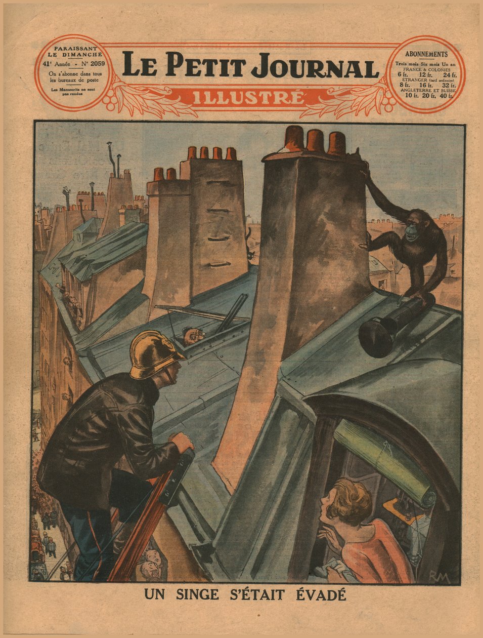 Paennut simpanssi, 1930. tekijältä Unbekannt