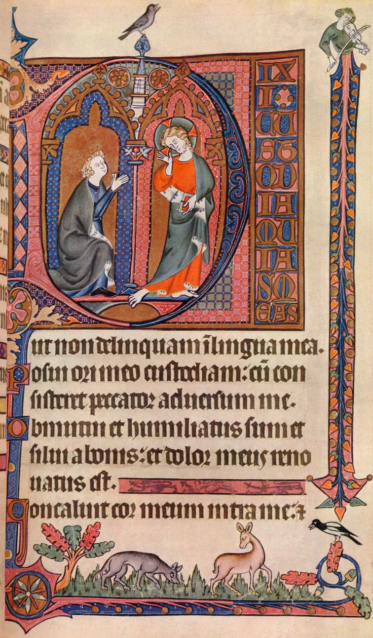 Valaistu sivu Vaux-Bardolf Psalterista, c1310, 1937 tekijältä Unbekannt