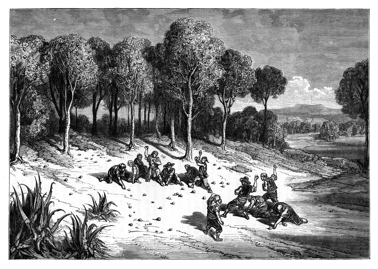 Appelsiinilehto Etelä-Espanjassa, vuodelta 1890 tekijältä Unbekannt
