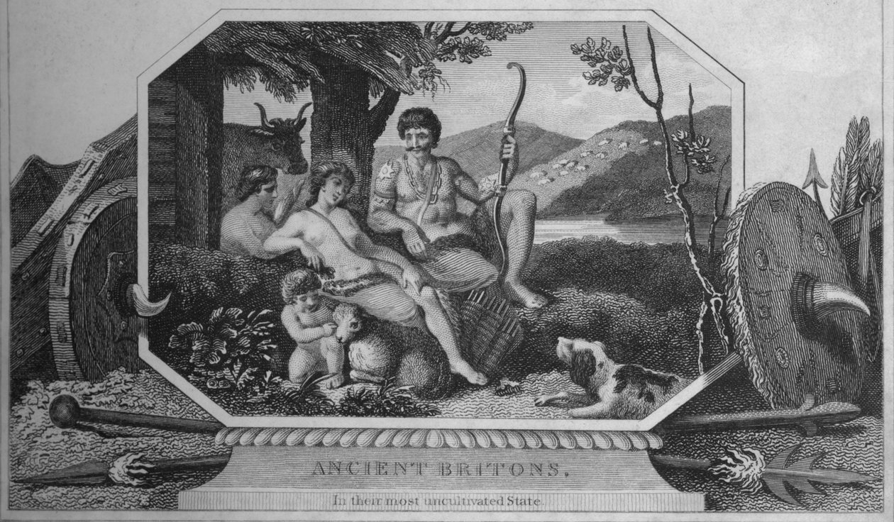 Muinaiset britit viljelimättömimmässä tilassaan, 1838 tekijältä Unbekannt