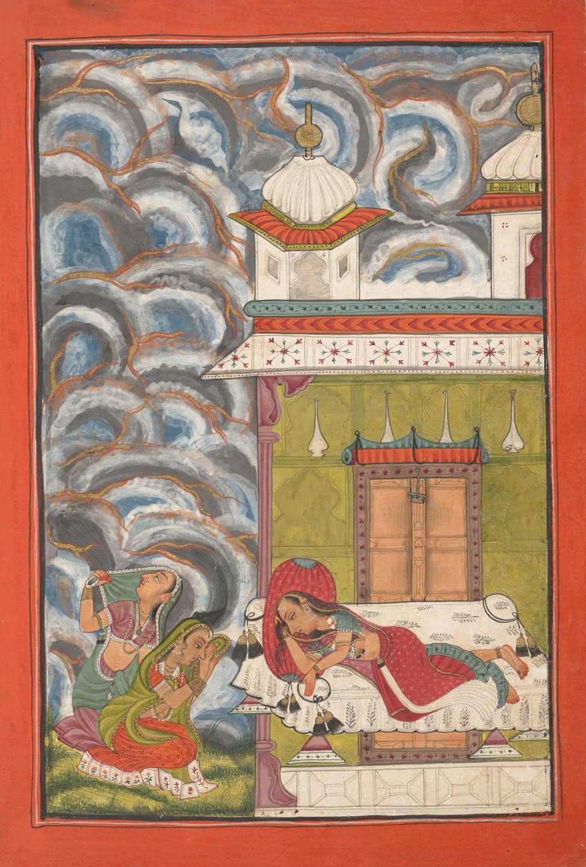 Andhrayaki Ragini: Folio ragamala-sarjasta Garland of Musical Modes, n. 1710. tekijältä Unbekannt