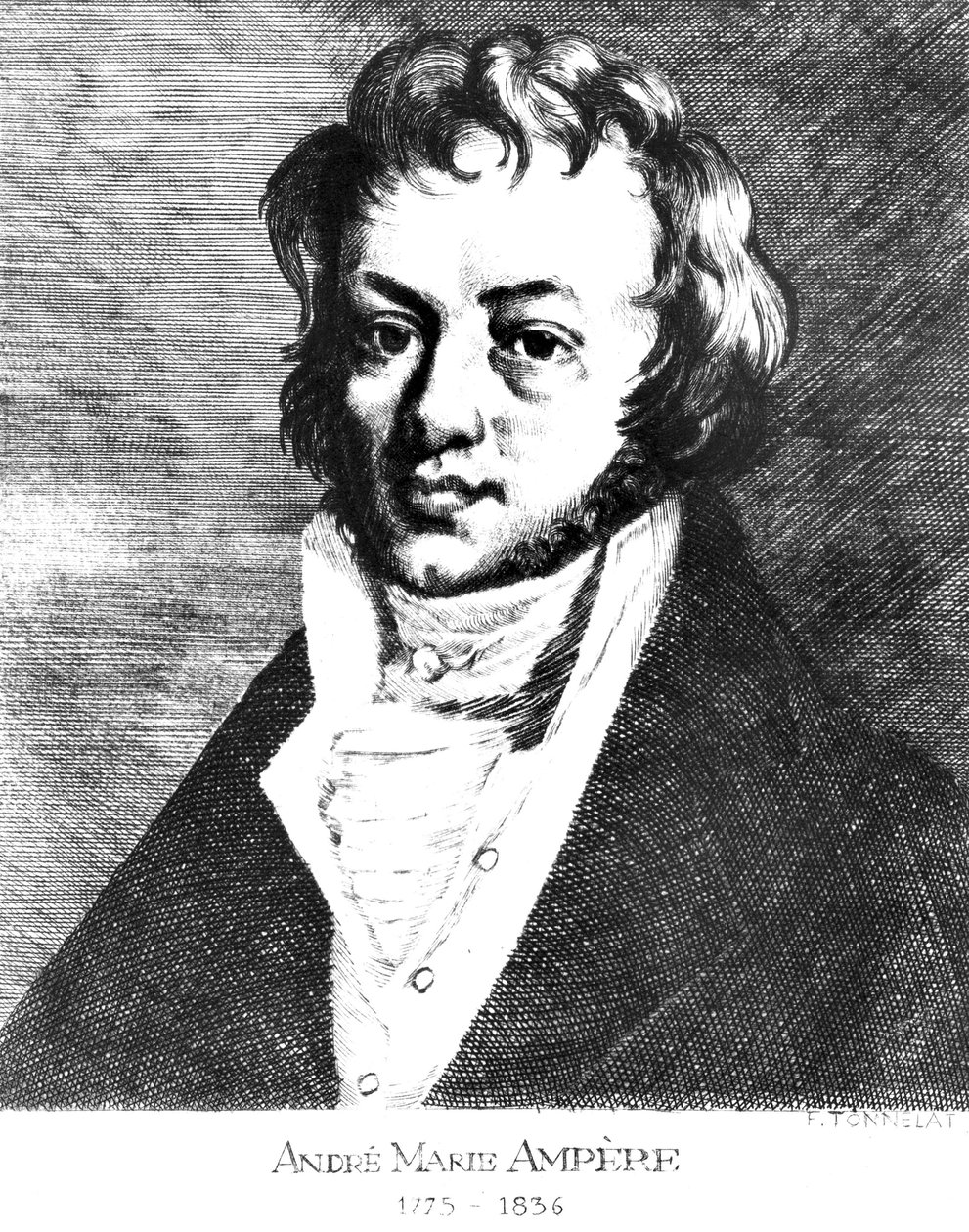 Andre-Marie Ampere, ranskalainen fyysikko ja matemaatikko, c 1810 tekijältä Unbekannt