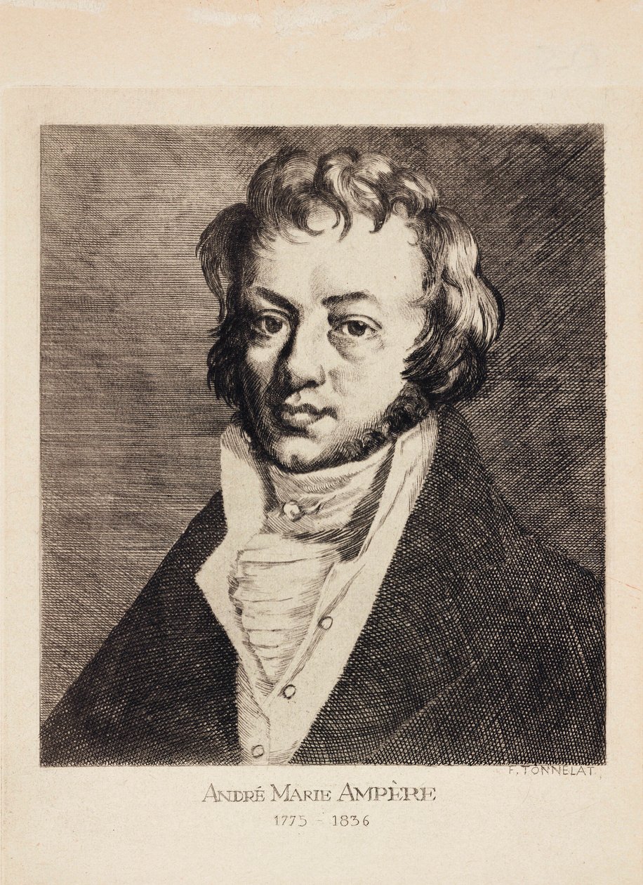 Andre-Marie Ampere, ranskalainen fyysikko ja matemaatikko, n. 1820 tekijältä Unbekannt