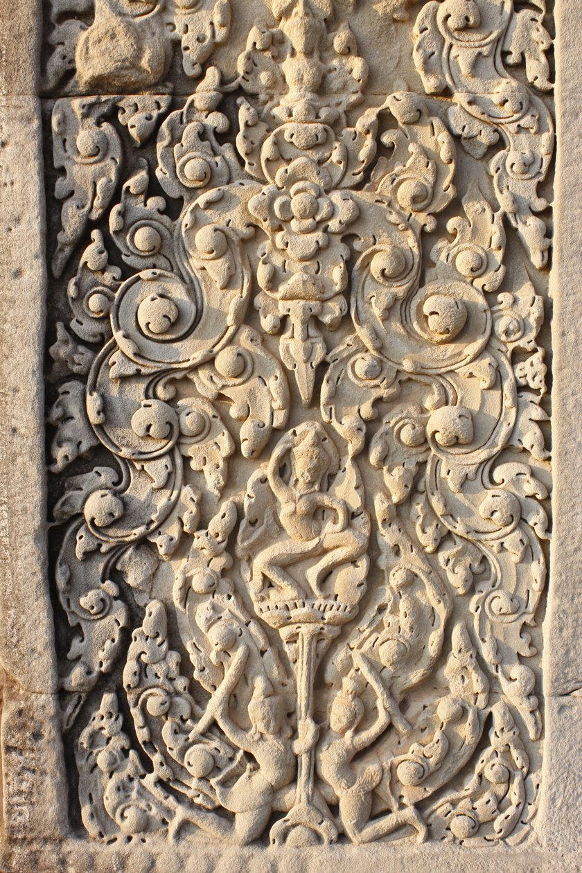 Angkor Wat, veistetty yksityiskohta WallFlowersissa, Siem Reap, Kambodža tekijältä Unbekannt