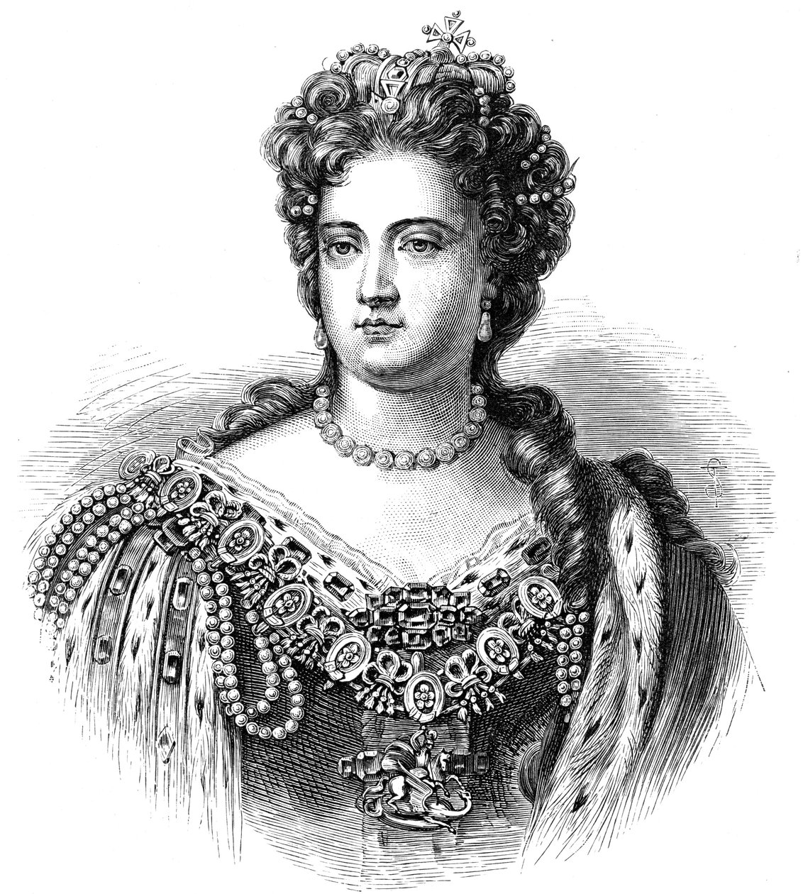 Anne 1665-1714, Ison-Britannian ja Irlannin kuningatar vuodesta 1702, 1880 tekijältä Unbekannt