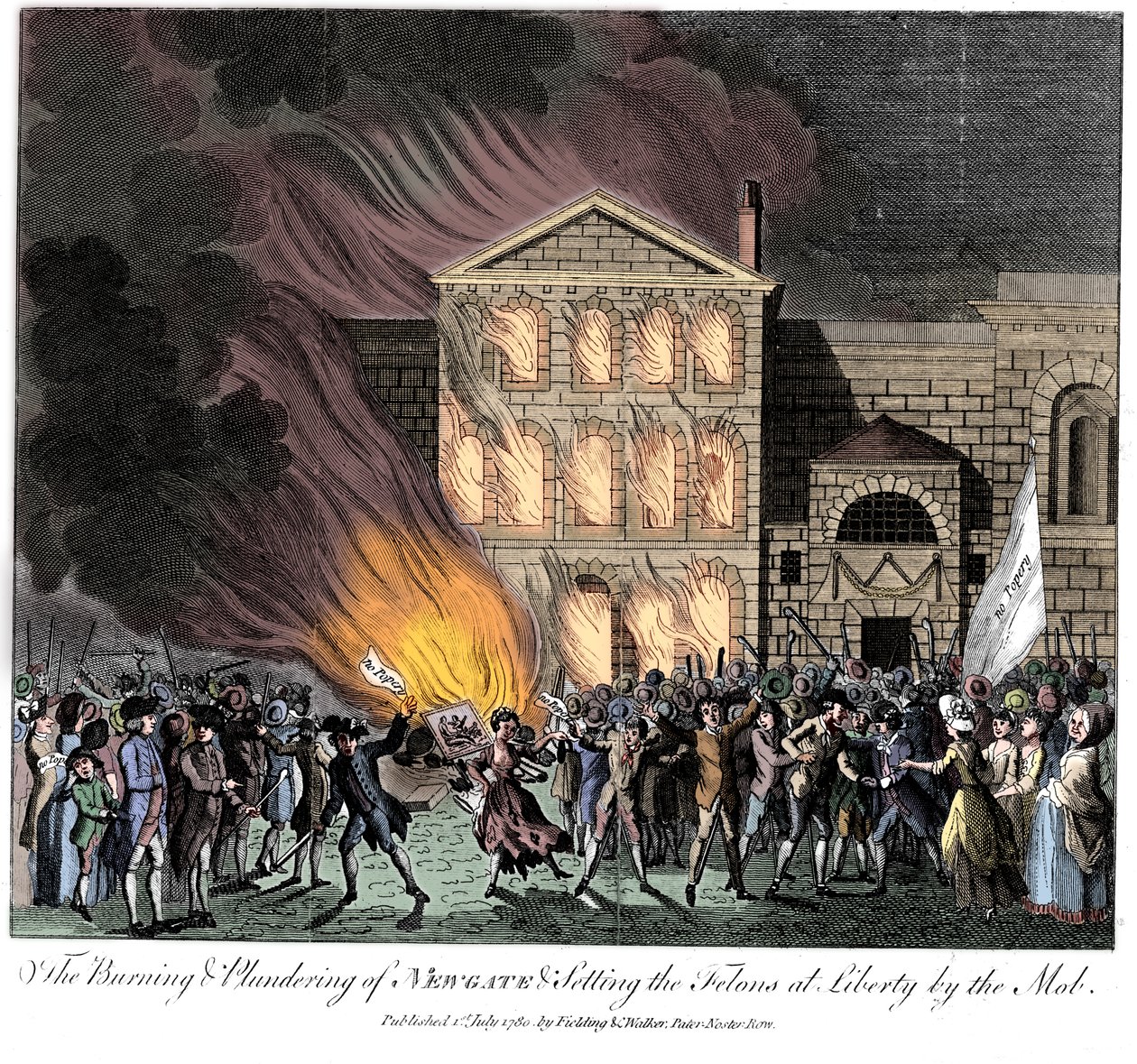 Anti-katolinen Gordon Riots, Lontoo, 6.-7.6.1780 tekijältä Unbekannt
