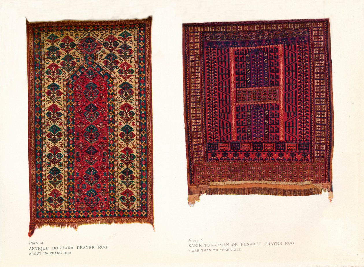 Antiikki Bokhara-rukousmatto & Sarik Turkman Or Her Body Prayer Ruji, K19 To tekijältä Unbekannt