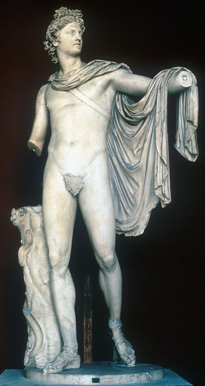 Apollo Belvedere, antiikin kreikkalainen patsas, n.400-323 eaa tekijältä Unbekannt
