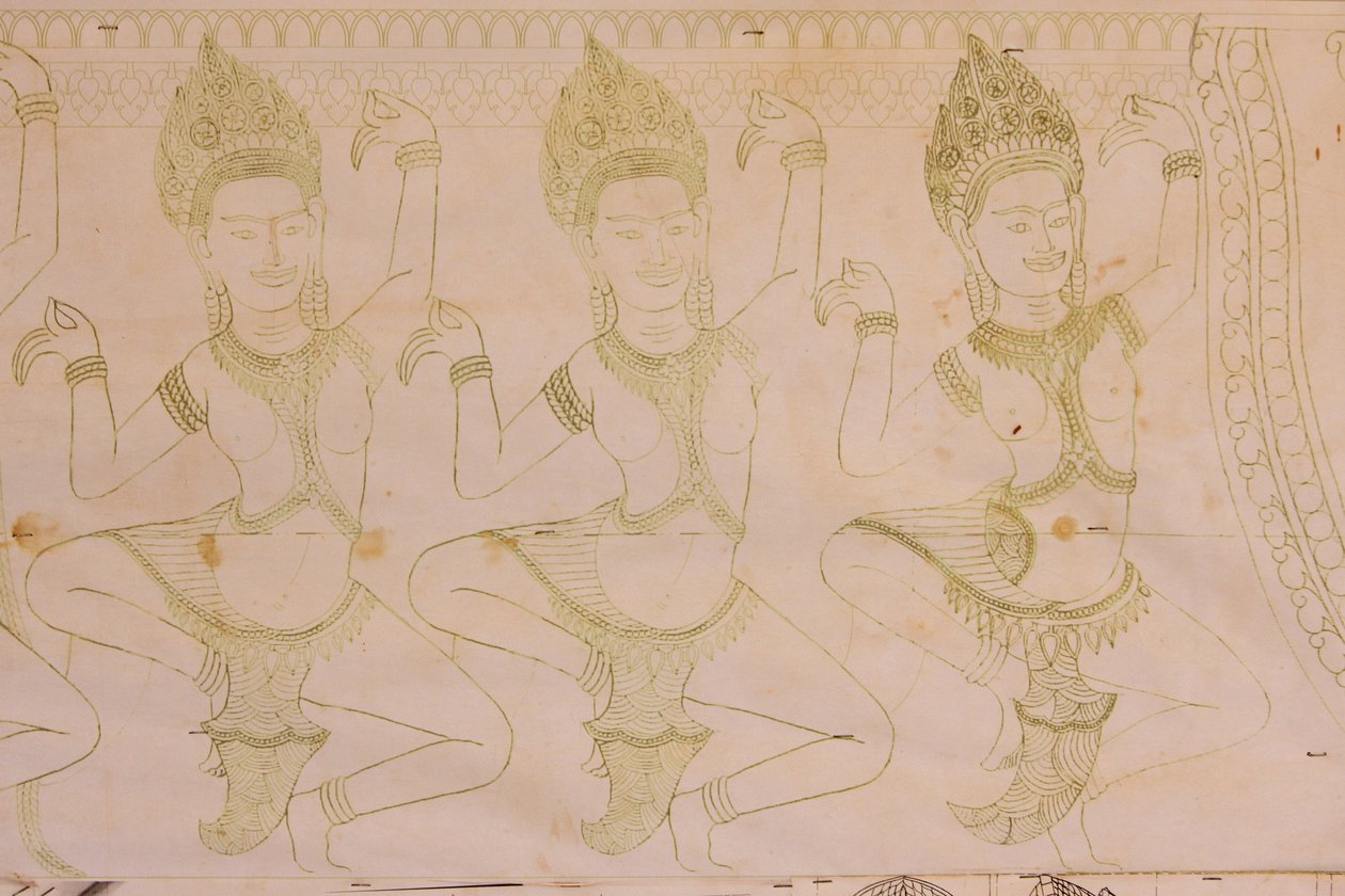 Apsara-piirustus, Siem Reap, Kambodža tekijältä Unbekannt