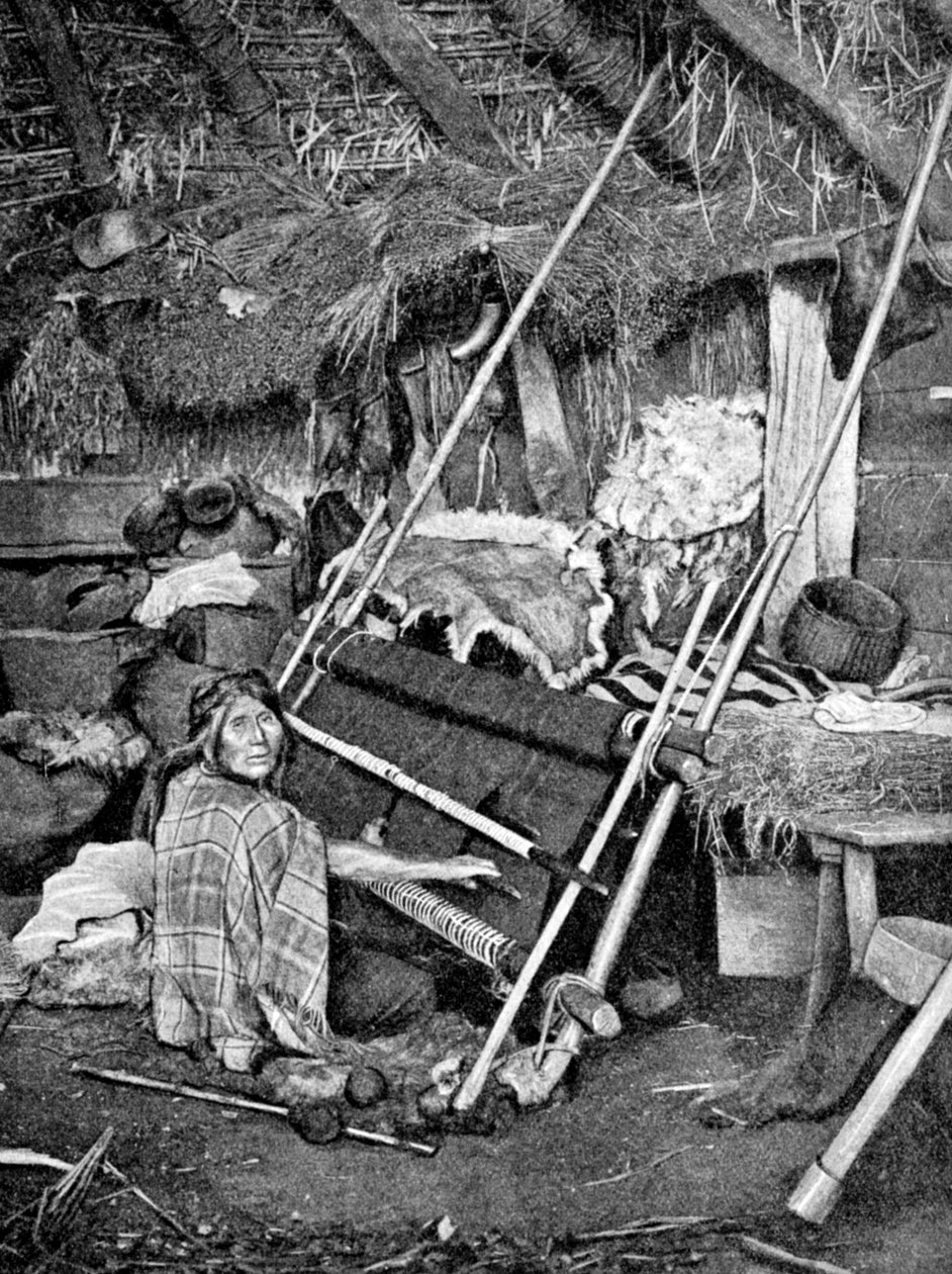 Araucanialainen nainen kutomassa, Chile, 1922 tekijältä Unbekannt
