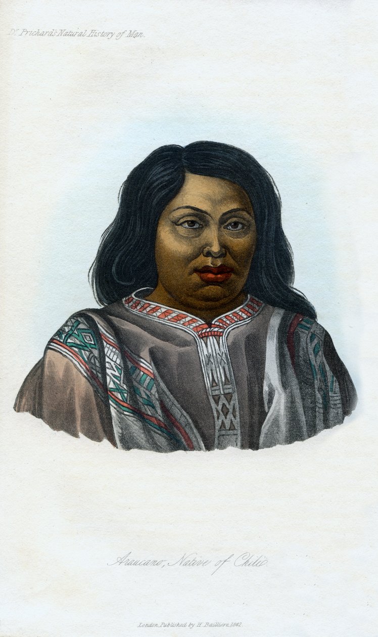 Araucano, kotoisin Chilistä, 1848 tekijältä Unbekannt