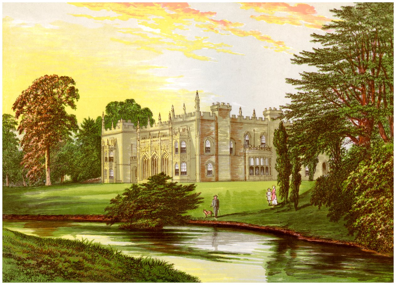 Arbury Hall, Warwickshire, Newdegaten perheen koti, vuodelta 1880 tekijältä Unbekannt