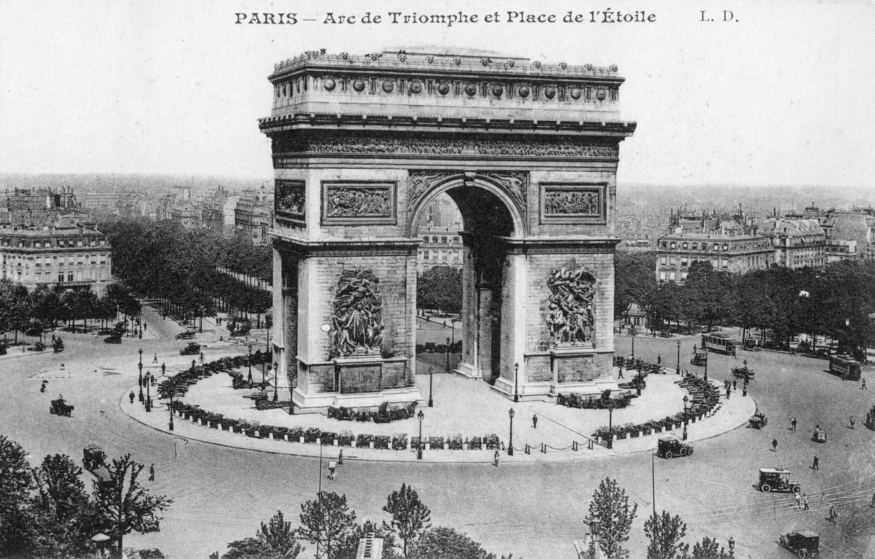 Riemukaari ja Place de lEtoile, Pariisi, Ranska, 1900-luvun alku tekijältä Unbekannt