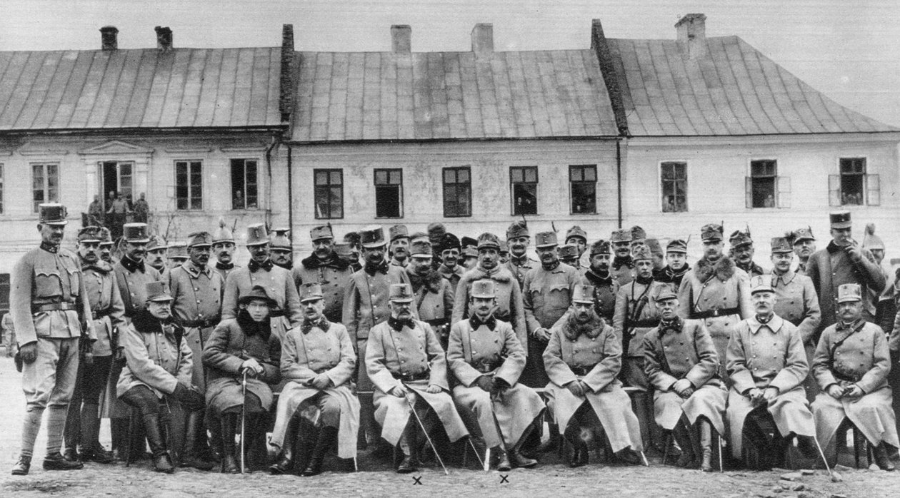Itävallan arkkiherttua Friedrich ja Karl upseereineen, Ensimmäinen maailmansota, 1915 tekijältä Unbekannt