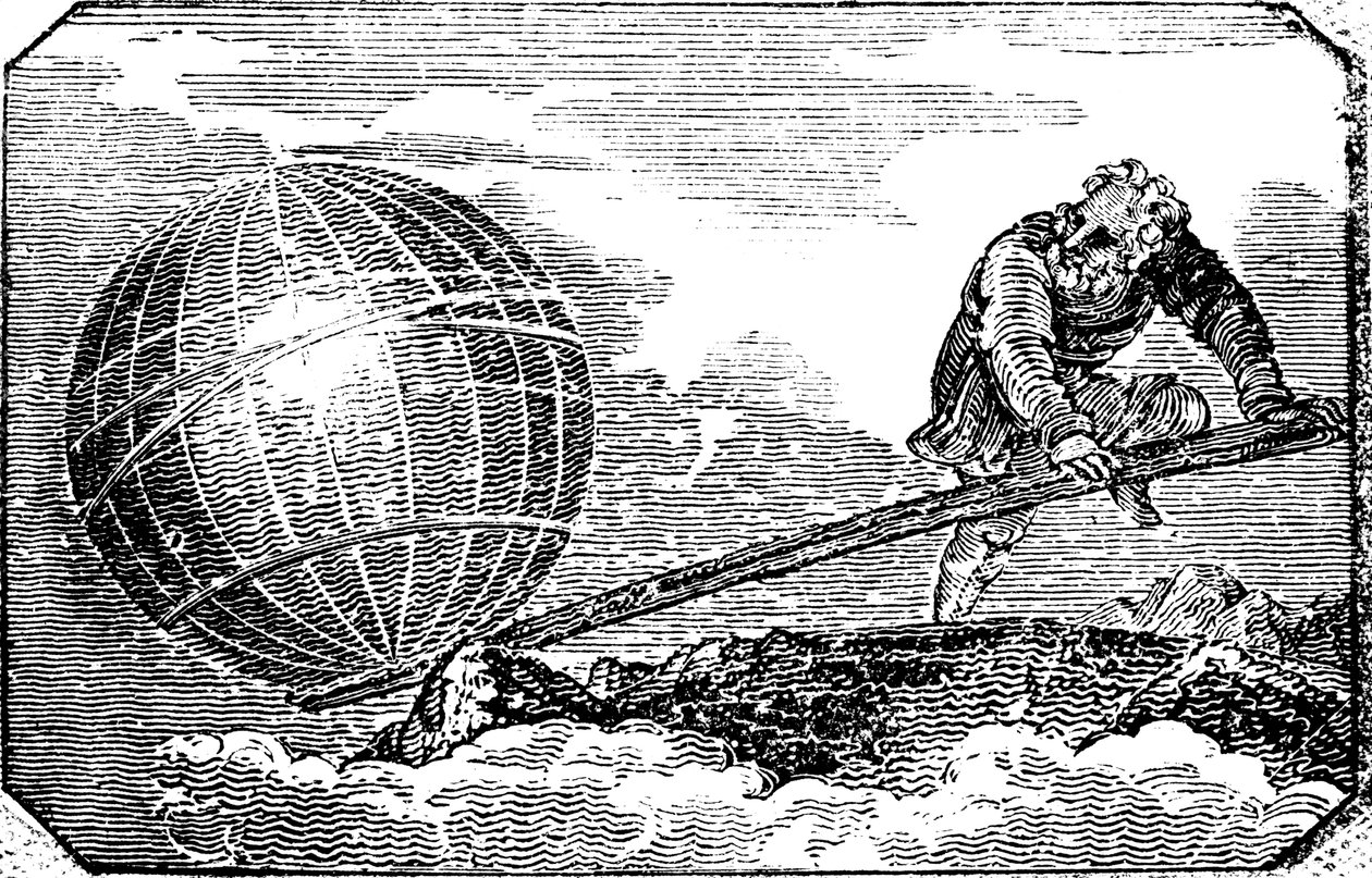 Archimedes c287-212 eKr., antiikin kreikkalainen matemaatikko ja keksijä, 1824 tekijältä Unbekannt