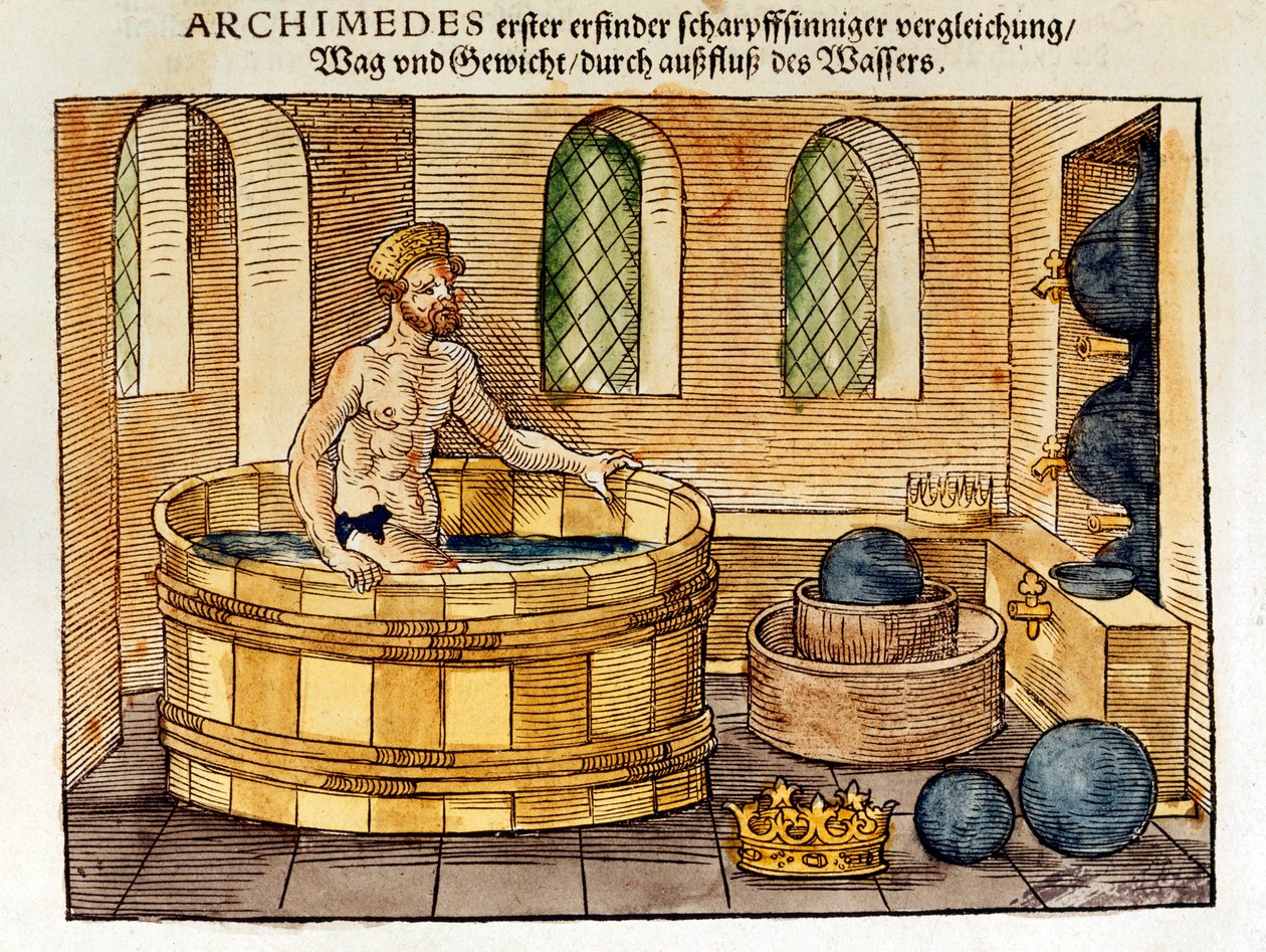 Archimedes kylvyssä, 1547 tekijältä Unbekannt