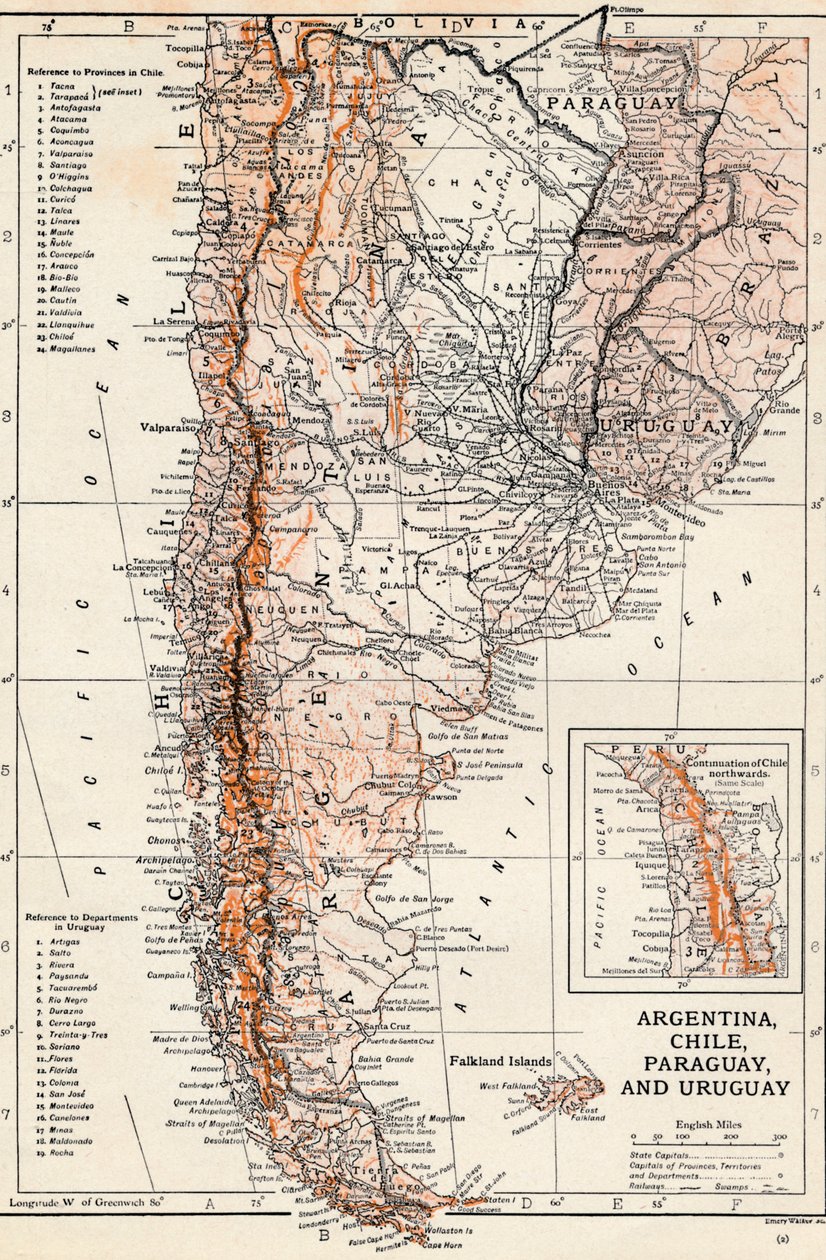 Argentiina, Chile, Paraguay ja Uruguay tekijältä Unbekannt