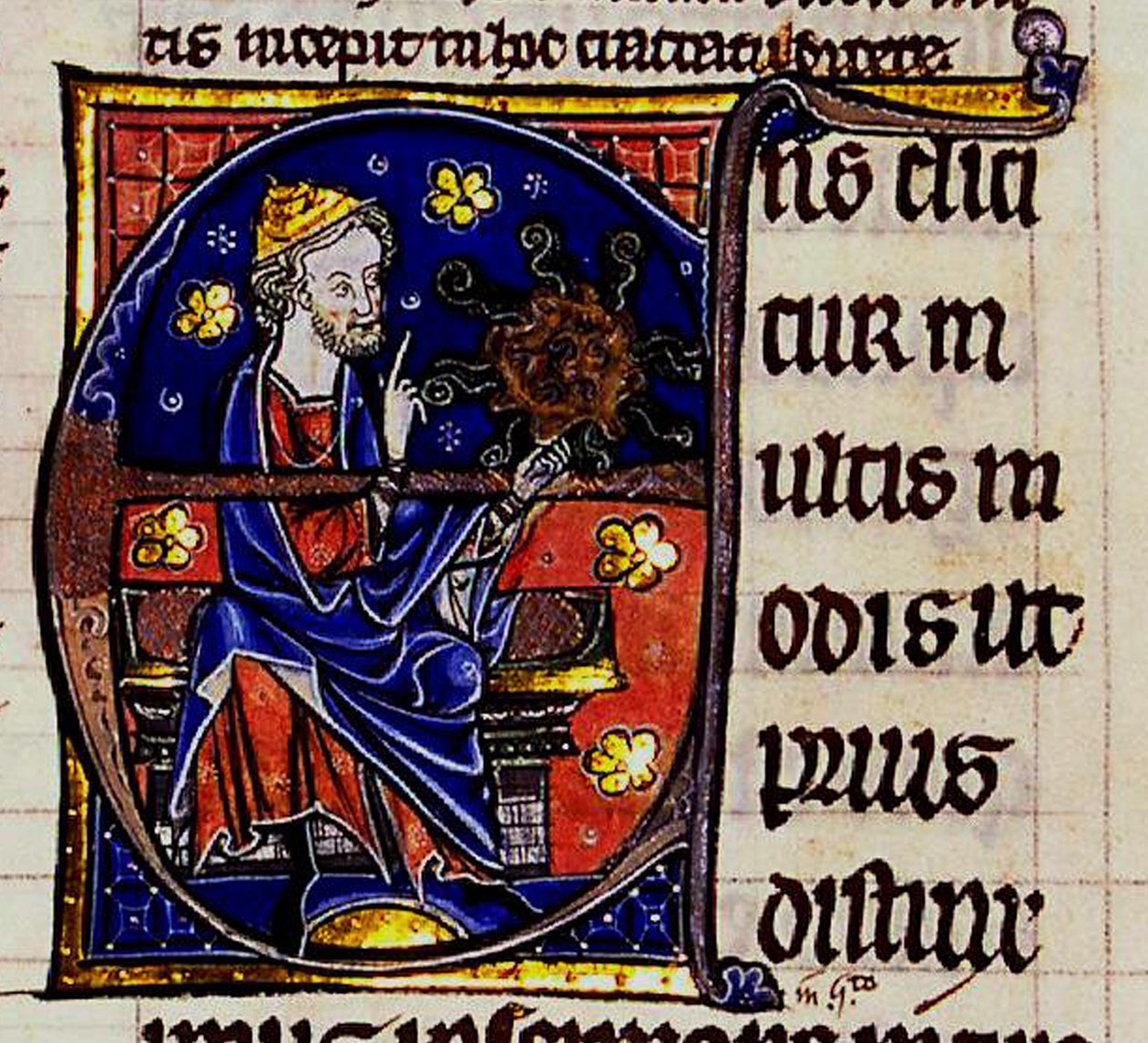 Aristoteles. Lähde: Averroesin suuret kommentit Aristoteleen De anima -kirjoille, 1200-luku tekijältä Unbekannt