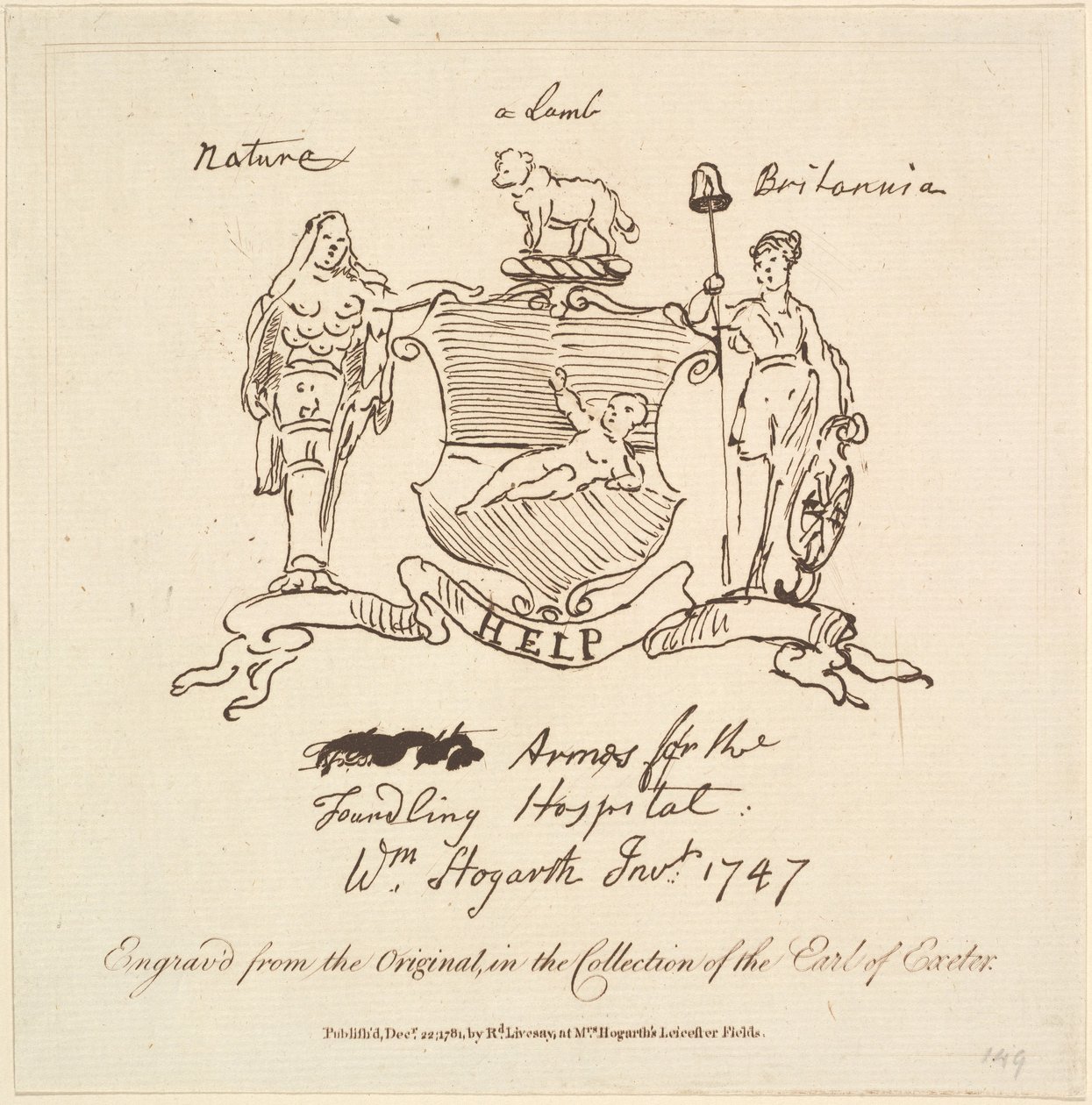 Aseet Foundlingin sairaalalle, 22. joulukuuta 1781. tekijältä Unbekannt