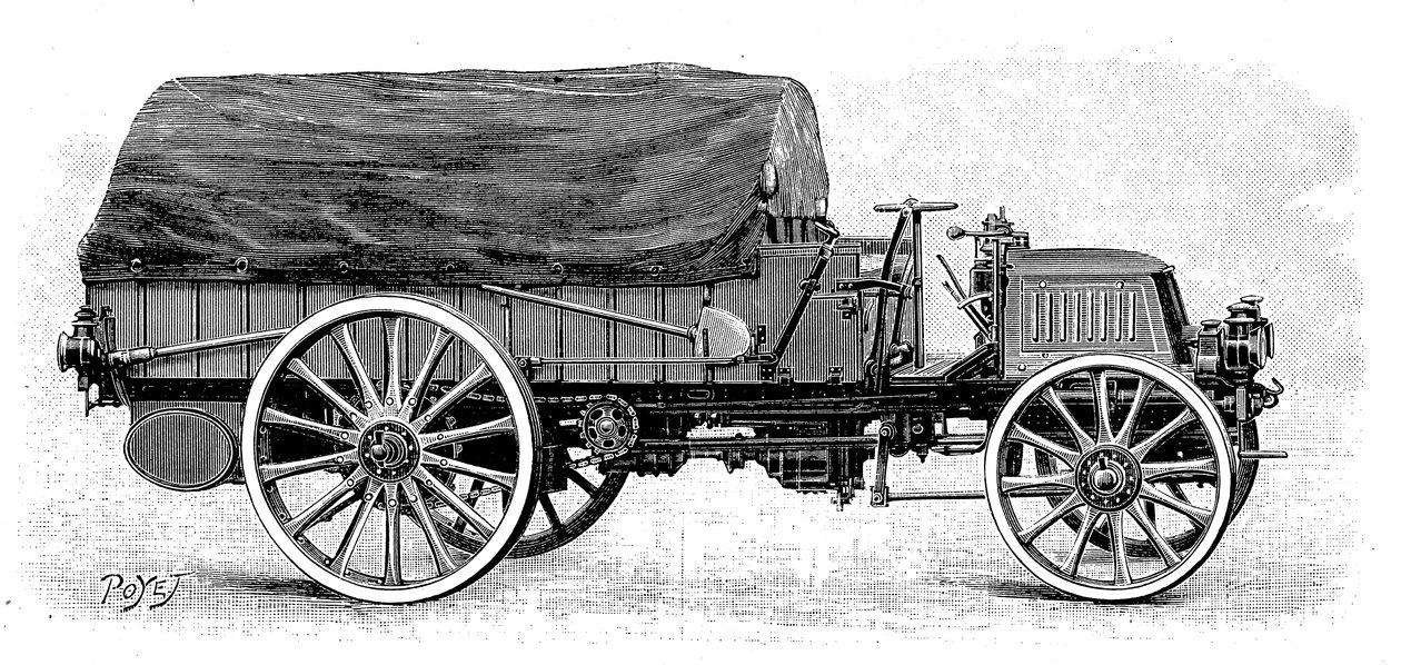 Daimlerin armeijan kuorma-auto, 4-sylinterisellä 12 hv:n moottorilla, 1904 tekijältä Unbekannt