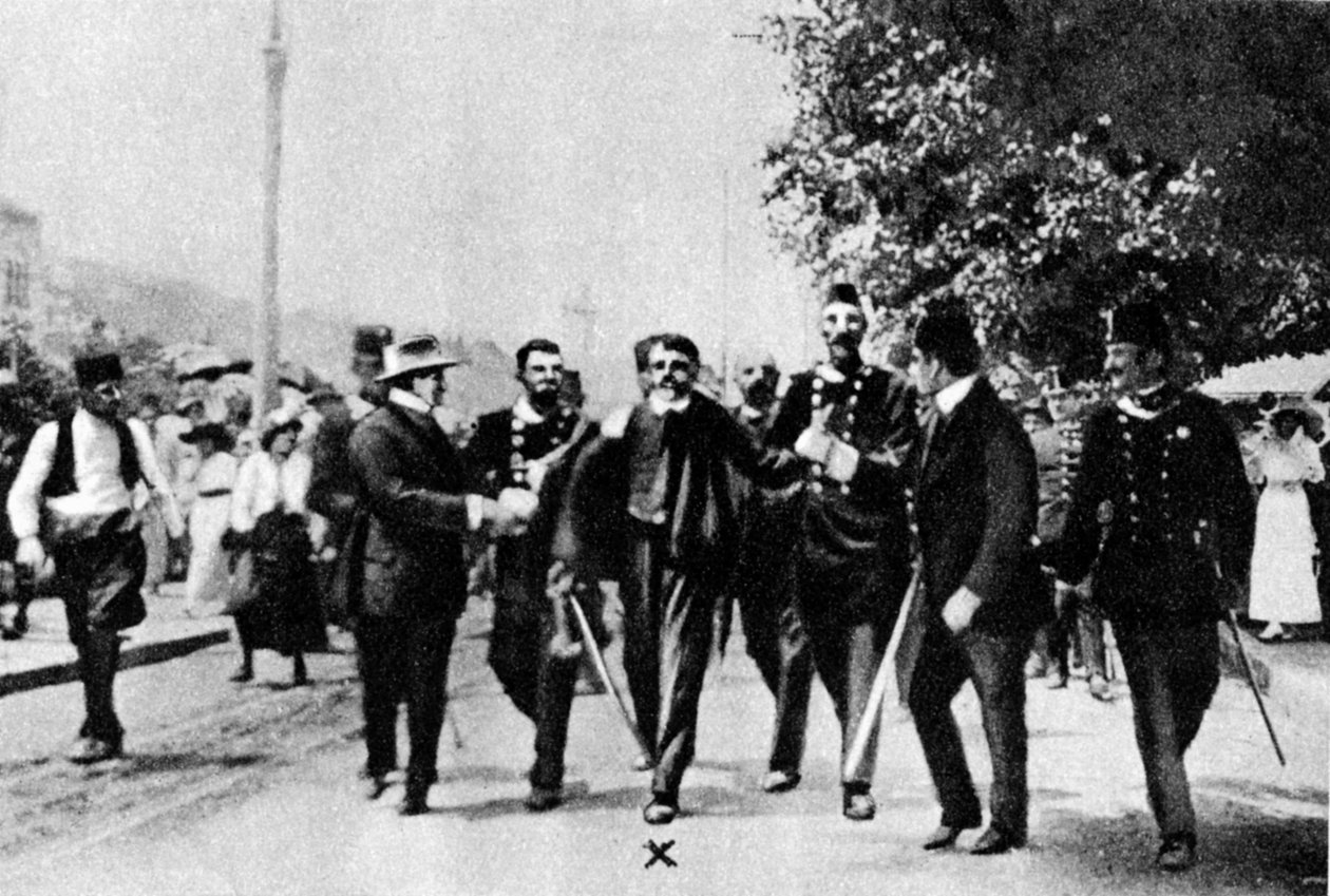 Arkkiherttua Franz Ferdinandin salamurhaajan Gavrilo Principin pidätys, 1914 tekijältä Unbekannt