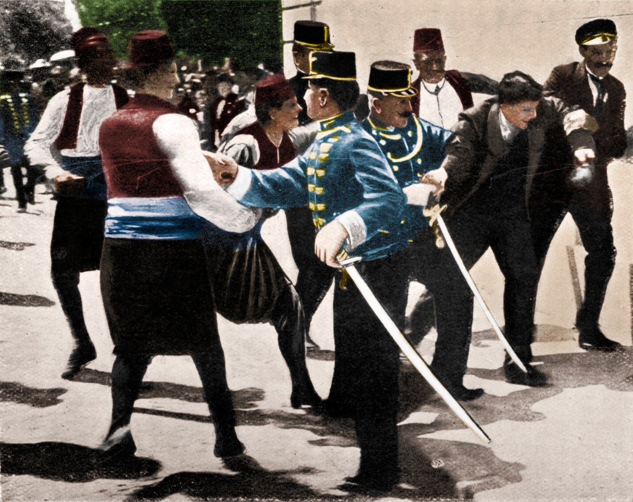 Arkkiherttua Franz Ferdinandin salamurhaajan Gavrilo Principin pidätys, 1914 tekijältä Unbekannt