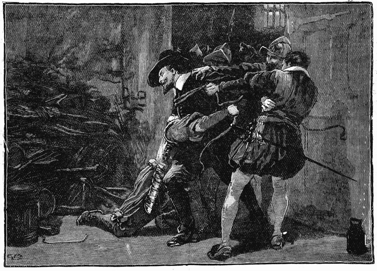 Guy Fawkesin pidätys parlamentin kellareissa, 1605 1800-luku tekijältä Unbekannt