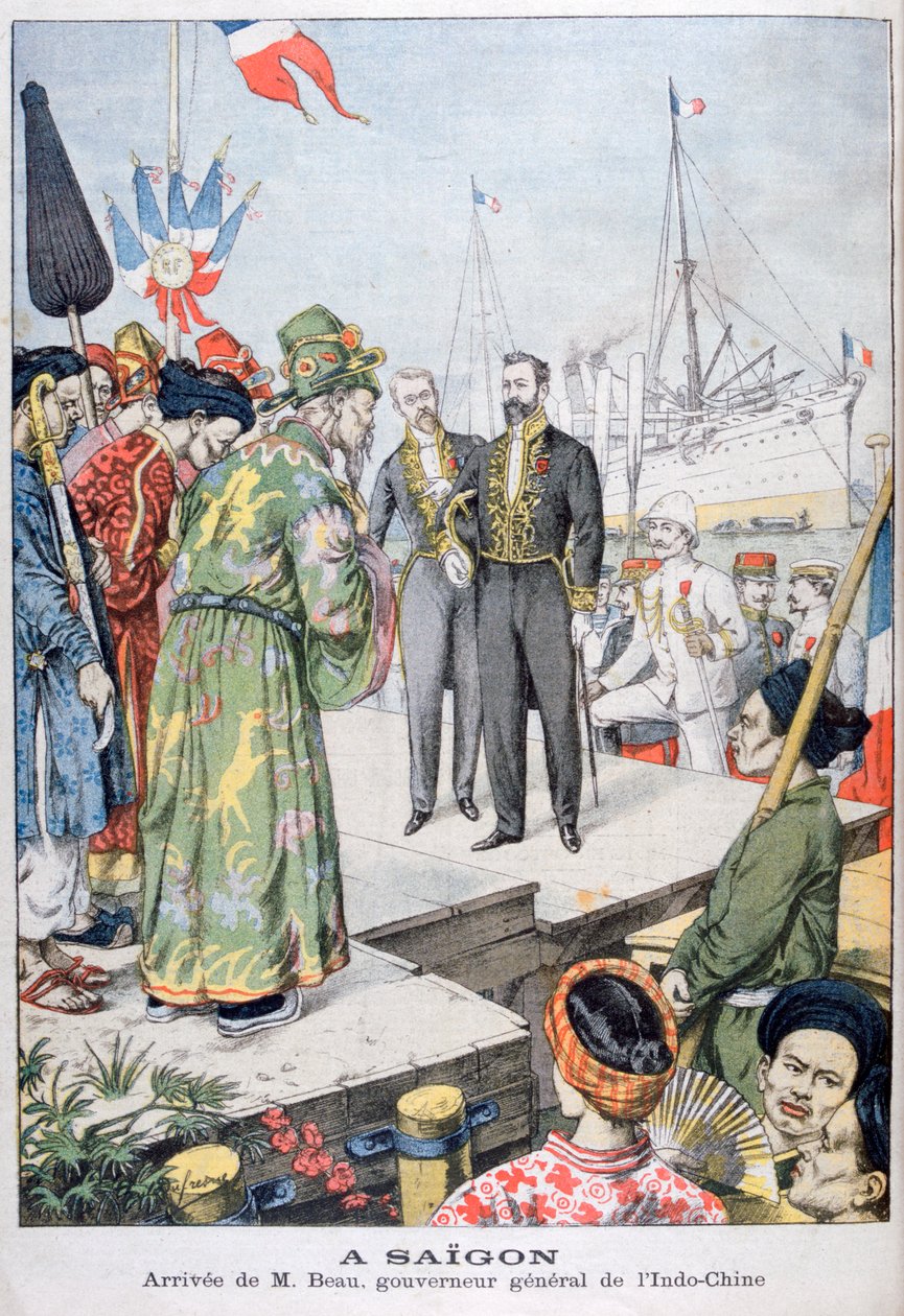 Indokiinan kenraalikuvernöörin Paul Beaun saapuminen Saigoniin, 1902 tekijältä Unbekannt