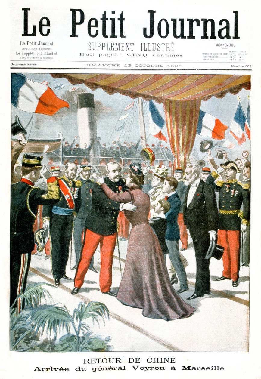 Kenraali Voyronin saapuminen Marseilleen palattuaan Kiinasta, 1901 tekijältä Unbekannt