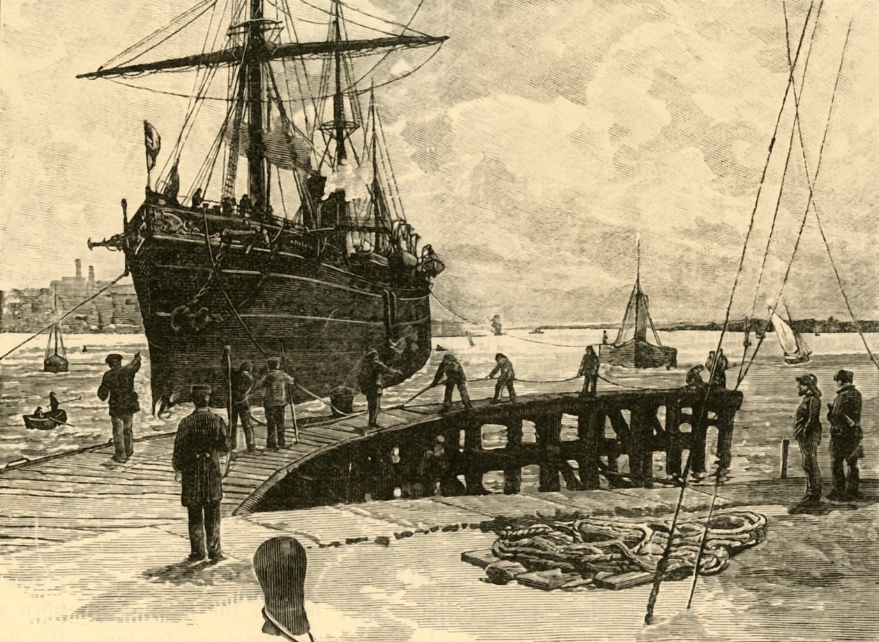 Höyrylaivan saapuminen Southampton Docksiin, 1898. tekijältä Unbekannt